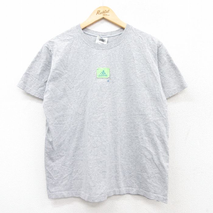乐天商城 - 【中古】古着 アディダス adidas 半袖 ビンテージ ヴィンテージTシャツ メンズ 00年代 00s ワンポイントロゴ クルーネック 丸首 グレー 霜降り Lサイズ 中古 | 春夏 夏物 夏服 ヴィンテージTシャツ メンズファッション カットソー ティーシャツ ティシャツ メンズ