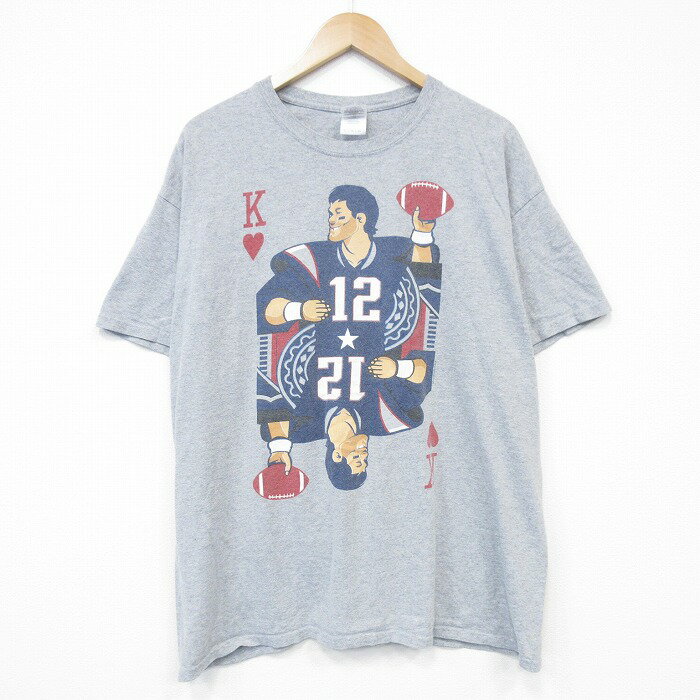 樂天商城 - 【中古】古着 半袖 ビンテージ ヴィンテージTシャツ メンズ 00年代 00s アメフト 大きいサイズ 2L LL ビッグシルエット ゆったり ビッグサイズ オーバーサイズ クルーネック 丸首 グレー 霜降り XLサイズ 中古 | 春夏 夏物 夏服 ヴィンテージTシャツ メンズファッ