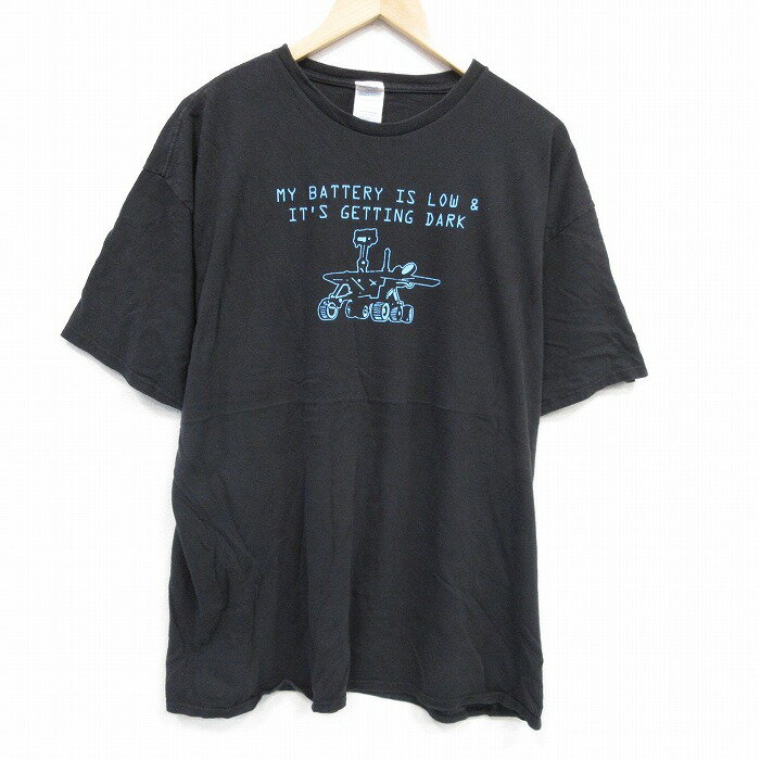 【中古】古着 半袖Tシャツ メンズ マシーン 大きいサイズ 2L LL ビッグシルエット ゆったり ビッグサイズ オーバーサイズ コットン クルーネック 丸首 黒 ブラック XLサイズ 中古 | 春夏 夏物 夏服 メンズファッション カットソー ティーシャツ ティシャツ メンズ