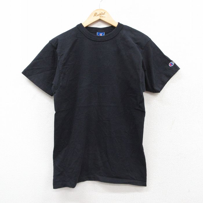 【中古】古着 チャンピオン champion 半袖 ビンテージ ヴィンテージTシャツ メンズ 90年代 90s 無地 コットン クルーネック 丸首 USA製 アメリカ製 黒 ブラック 【spe】 Mサイズ 中古 | 春夏 夏物 夏服 ヴィンテージTシャツ メンズファッション カットソー ティー(4.0)