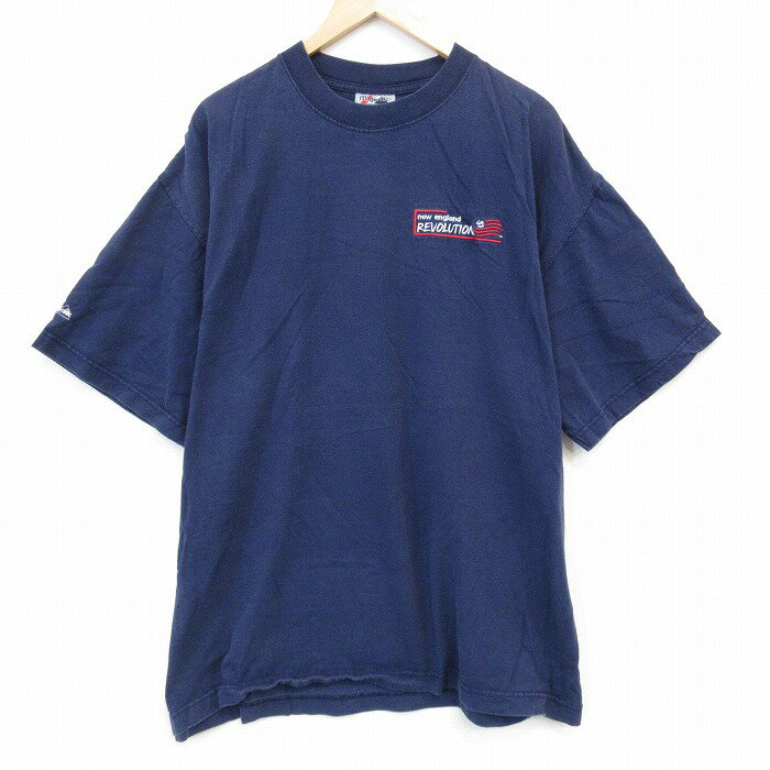乐天商城 - 【中古】古着 マジェスティック 半袖 ビンテージ ヴィンテージTシャツ メンズ 00年代 00s ニューイングランド 大きいサイズ 2L LL ビッグシルエット ゆったり ビッグサイズ オーバーサイズ コットン クルーネック 丸首 紺 ネイビー XLサイズ 中古 | 春夏 夏物 夏