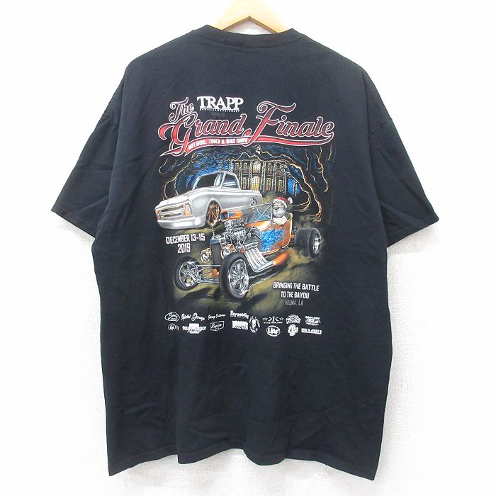 【中古】古着 半袖Tシャツ メンズgrand finale 車 大きいサイズ 2L LL ビッグシルエット ゆったり ビッグサイズ オーバーサイズ コットン クルーネック 丸首 黒 ブラック XLサイズ 中古 メンズ | 春夏 夏物 夏服 メンズファッション カットソー ティーシャツ ティ 2OF