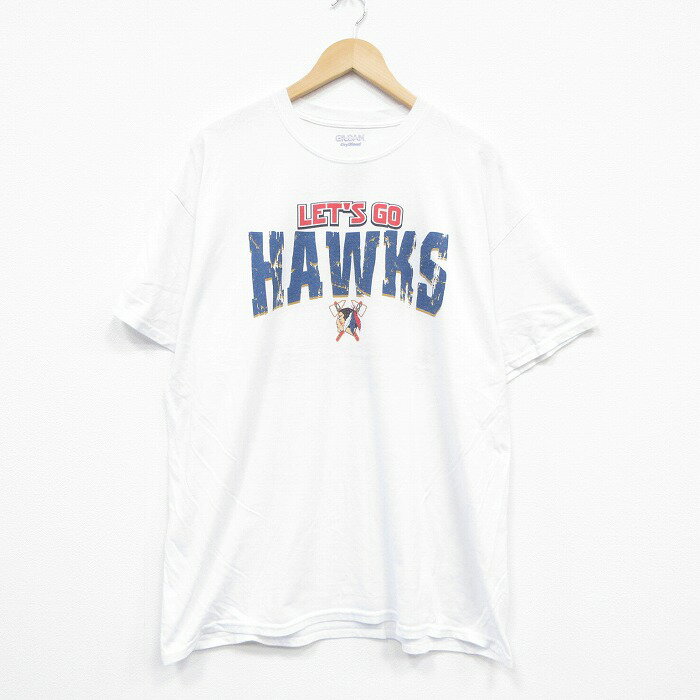 【中古】古着 半袖Tシャツ メンズ 魚 大きいサイズ 2L LL ビッグシルエット ゆったり ビッグサイズ オーバーサイズ クルーネック 丸首 白 ホワイト XLサイズ 中古 | 春夏 夏物 夏服 メンズファッション カットソー ティーシャツ ティシャツ メンズTシャツ 半袖Tシ