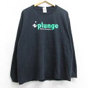 【中古】古着 長袖 ビンテージ ヴィンテージTシャツ メンズ 00年代 00s ポーラーベアープランジ 企業広告 白クマ ホワイト コットン クルーネック 丸首 黒 ブラック XLサイズ 中古 | 春夏 春物 春服 秋冬 秋物 秋服 メンズファッション ロンT カットソー ロンティ
