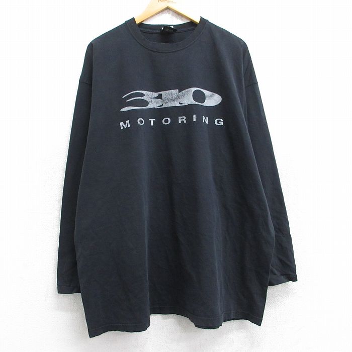 【中古】古着 長袖 ビンテージ ヴィンテージTシャツ メンズ 90年代 90s 310 MOTORING 大きいサイズ 2L LL ビッグシルエット ゆったり ビッグサイズ オーバーサイズ コットン クルーネック 丸首 USA製 アメリカ製 黒 ブラック 【spe】 XLサイズ 中古 | 春夏 春物 5OF
