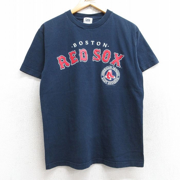 樂天商城 - 【中古】古着 リー Lee 半袖 ビンテージ ヴィンテージTシャツ メンズ 00年代 00s MLB ボストンレッドソックス クルーネック 丸首 紺 ネイビー メジャーリーグ ベースボール 野球 Mサイズ 中古 | 春夏 夏物 夏服 ヴィンテージTシャツ メンズファッション カットソ