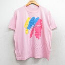 【中古】古着 半袖 ビンテージ ヴィンテージTシャツ メンズ 80年代 80s Dallas クルーネック 丸首 USA製 アメリカ製 ピンク Lサイズ 中古 | 春夏 夏物 夏服 ヴィンテージTシャツ メンズファッション カットソー ティーシャツ ティシャツ メンズTシャツ 半袖Tシャ