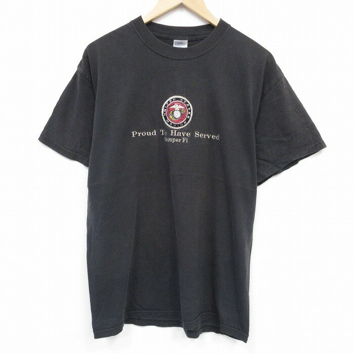 乐天商城 - 【中古】古着 半袖 ビンテージ ヴィンテージTシャツ メンズ 00年代 00s Proud 刺繍 コットン クルーネック 丸首 黒 ブラック Lサイズ 中古 | 春夏 夏物 夏服 ヴィンテージTシャツ メンズファッション カットソー ティーシャツ ティシャツ メンズTシャツ 半袖Tシャ