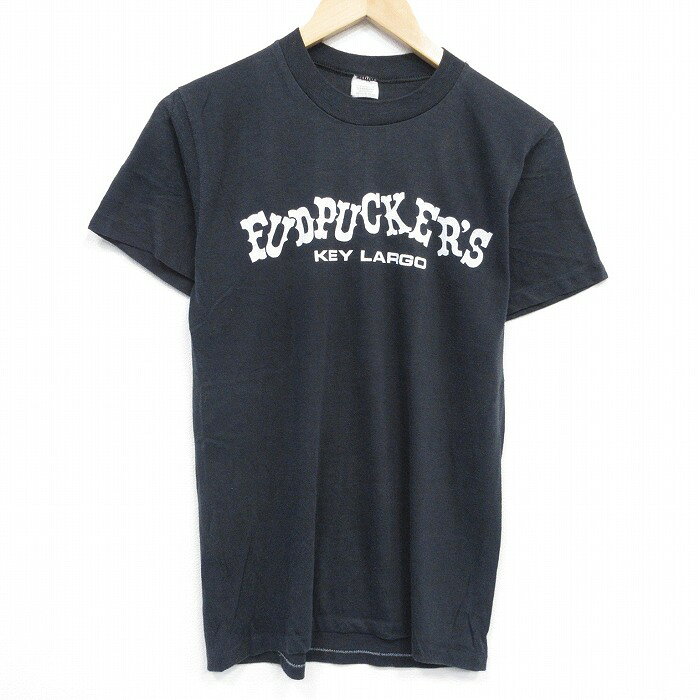 乐天商城 - 【中古】古着 半袖 ビンテージ ヴィンテージTシャツ メンズ 80年代 80s FUDPUCKERS クルーネック 丸首 USA製 アメリカ製 黒 ブラック Sサイズ 小さいサイズ 中古 | 春夏 夏物 夏服 ヴィンテージTシャツ メンズファッション カットソー ティーシャツ ティシャツ メ