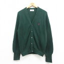 【中古】古着 IZOD 長袖 ニット カーディガン メンズ 90年代 90s ワンポイントロゴ アクリル USA製 アメリカ製 緑 グリーン Mサイズ 中古 トップス | 春夏 春物 春服 秋冬 秋物 秋服 メンズファッション カジュアル おしゃれ ファッション