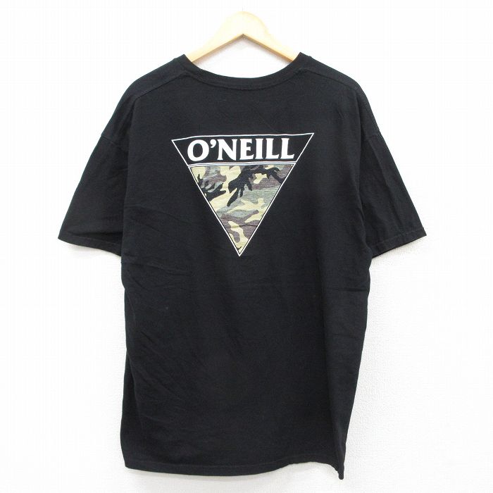 【中古】古着 オニール 半袖Tシャツ メンズ ONEILL 大きいサイズ 2L LL ビッグシルエット ゆったり ビッグサイズ オーバーサイズ コットン クルーネック 丸首 黒 ブラック XLサイズ 中古 | 春夏 夏物 夏服 メンズファッション カットソー ティーシャツ ティシャツ