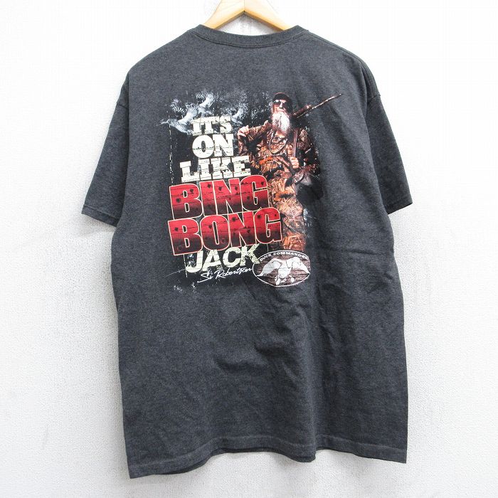 【中古】古着 半袖Tシャツ メンズ ダックダイナスティ サイロバートソン クルーネック 丸首 濃グレー 霜降り XLサイズ 中古 | 春夏 夏物 夏服 メンズファッション カットソー ティーシャツ ティシャツ メンズTシャツ 半袖Tシャツ 半袖ティーシャツ カジュアルTシ 2OF