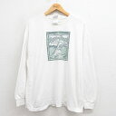 【中古】古着 長袖 ビンテージ ヴィンテージTシャツ メンズ 00年代 00s ハーフマラソン 企業広告 コットン クルーネック 丸首 白 ホワイト XLサイズ 中古 | 春夏 春物 春服 秋冬 秋物 秋服 メンズファッション ロンT カットソー ロンティー ロングT ロングTシャツ