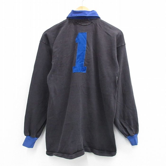 Rugger Shirt - 【中古】古着 長袖 ラガーシャツ メンズ 80年代 80s アルマジロ 1 コットン USA製 アメリカ製 黒 ブラック Mサイズ 中古 トップス | 春夏 春物 春服 秋冬 秋物 秋服 カジュアルシャツ メンズファッション 長袖シャツ おしゃれ カジュアル