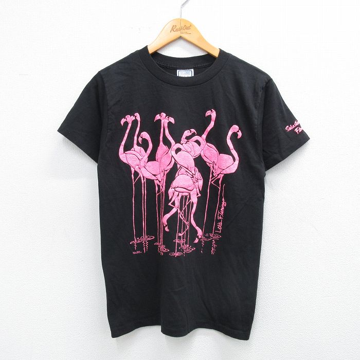 【中古】古着 半袖 ビンテージ ヴィンテージTシャツ メンズ 80年代 80s フラミンゴ クルーネック 丸首 USA製 アメリカ製 【spe】 Mサイズ 中古 | 春夏 夏物 夏服 ヴィンテージTシャツ メンズファッション カットソー ティーシャツ ティシャツ メンズTシャツ 半袖T