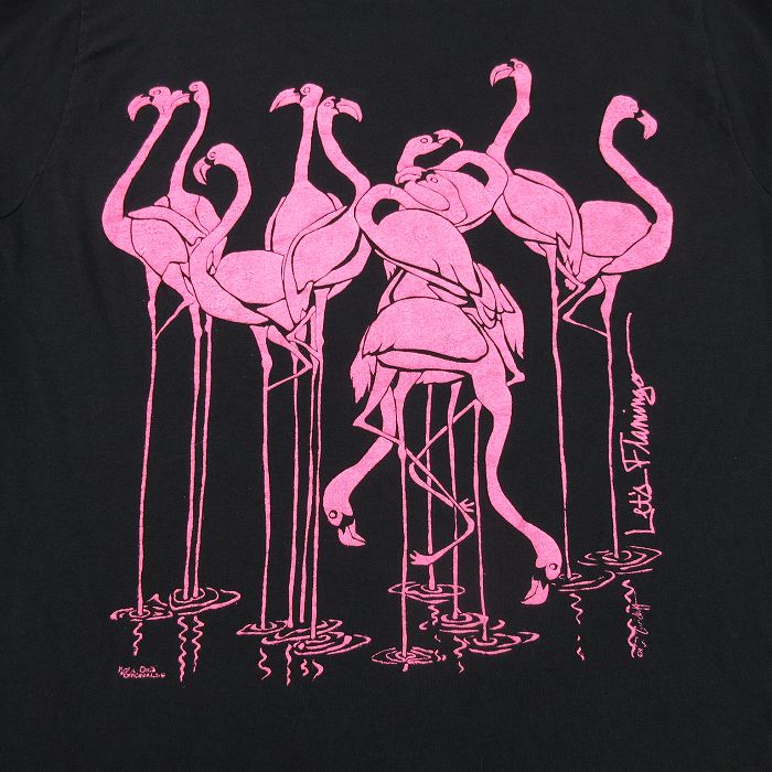 【中古】古着 半袖 ビンテージ ヴィンテージTシャツ メンズ 80年代 80s フラミンゴ クルーネック 丸首 USA製 アメリカ製 【spe】 Mサイズ 中古 | 春夏 夏物 夏服 ヴィンテージTシャツ メンズファッション カットソー ティーシャツ ティシャツ メンズTシャツ 半袖T