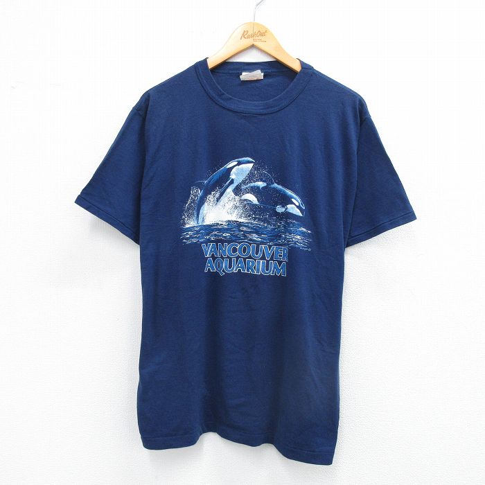 【中古】古着 半袖 ビンテージ ヴィンテージTシャツ メンズ 80年代 80s シャチ バンクーバーアクアリウ..