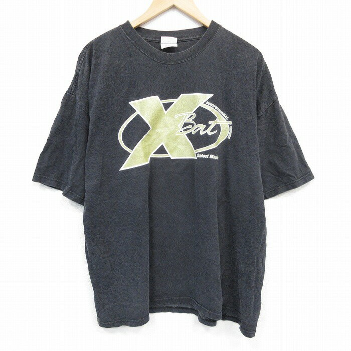 Rakuten - 【中古】古着 半袖Tシャツ メンズ XLサイズ 00s 00年代 ビッグシルエット コットン クルーネック 黒 カジュアル ストリート アメカジ トップス 25sep01 5OF