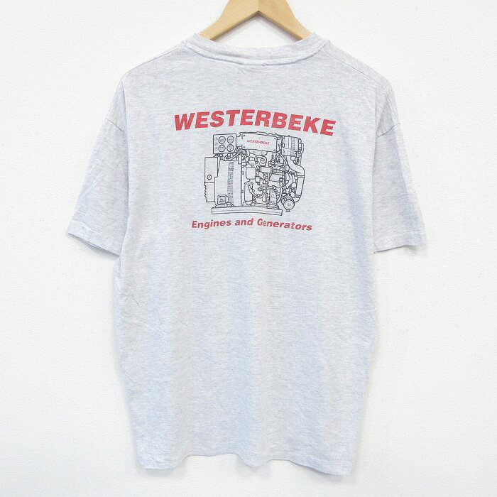 樂天商城 - 【中古】古着 ヘインズ Hanes 半袖 ビンテージ ヴィンテージTシャツ メンズ 00年代 00s エンジン クルーネック 丸首 薄グレー 霜降り XLサイズ 中古 | 春夏 夏物 夏服 ヴィンテージTシャツ メンズファッション カットソー ティーシャツ ティシャツ メンズTシャツ