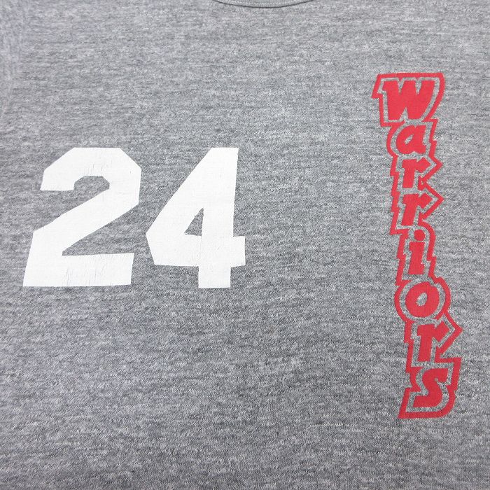 【中古】古着 ラッセル 半袖 ビンテージ ヴィンテージTシャツ キッズ ボーイズ 子供服 80年代 80s Warriors ELLIS 24 クルーネック 丸首 グレー 霜降り | 春夏 春物 春服 秋冬 秋物 秋服 女の子 子ども服 こども服 カジュアル ファッション おしゃれ かわいい
