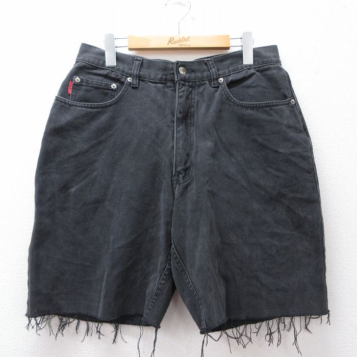 【中古】古着 ビューグルボーイ ショートパンツ ショーツ メンズ コットン 黒 ブラック デニム W33 中古 ボトムス 短パン ショーパン ハーフ | 春夏 春物 春服 夏物 夏服 半ズボン カジュアル メンズファッション ファッション おしゃれ