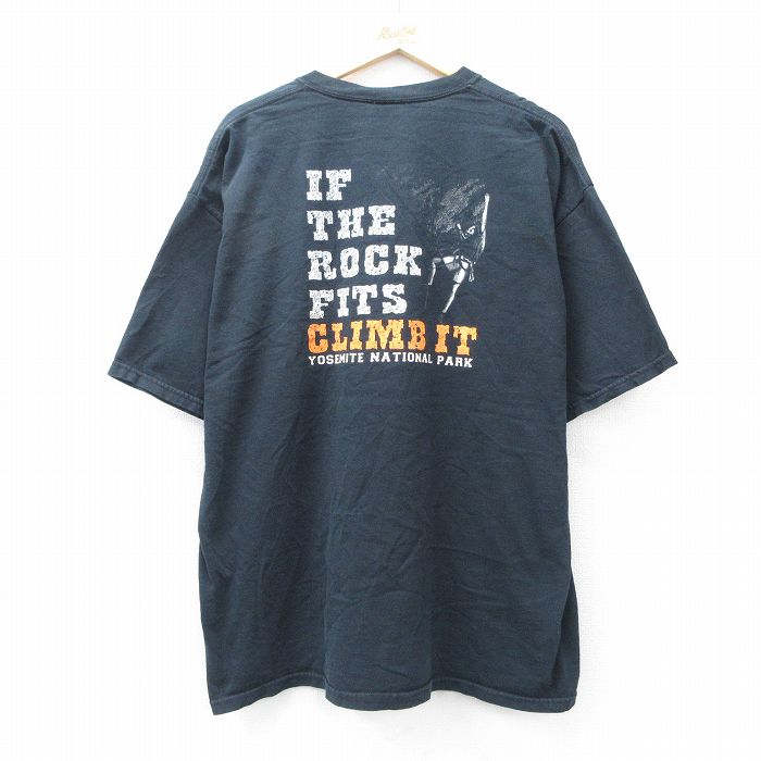 乐天商城 - 【中古】古着 半袖 ビンテージ ヴィンテージTシャツ メンズ 00年代 00s クライミング 大きいサイズ 2L LL ビッグシルエット ゆったり ビッグサイズ オーバーサイズ コットン クルーネック 丸首 黒 ブラック XLサイズ 中古 | 春夏 夏物 夏服 ヴィンテージTシャツ