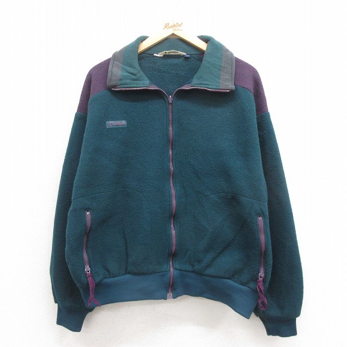樂天商城 - 【中古】古着 コロンビア COLUMBIA 長袖 フリースジャケット メンズ 90年代 90s USA製 アメリカ製 緑系他 グリーン 【spe】 Lサイズ 中古 アウター | 秋冬 秋物 秋服 冬物 冬服 カジュアル メンズファッション ファッション おしゃれ カジュアルジャケット