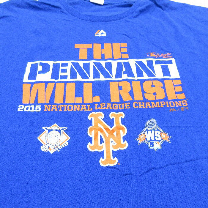 【中古】古着 半袖Tシャツ メンズ MLB ニューヨークジャイアンツ コットン クルーネック 丸首 青 ブルー メジャーリーグ ベースボール 野球 XLサイズ 中古 | 春夏 夏物 夏服 メンズファッション カットソー ティーシャツ ティシャツ メンズTシャツ 半袖Tシャツ 半