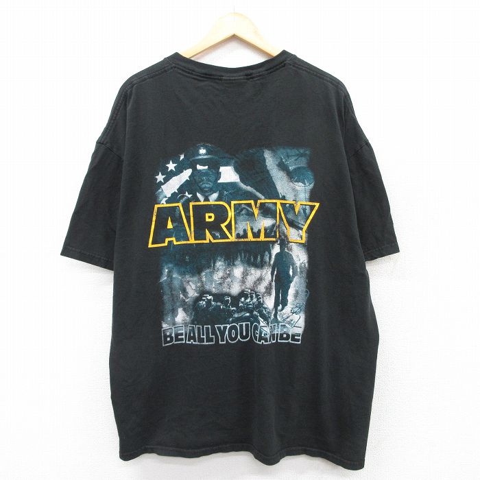 Rakuten - 【中古】古着 ジャージーズ 00s 半袖Tシャツ メンズ XLサイズ ミリタリー アーミー クルーネック 黒 コットン ビッグシルエット アメカジ 25sep03 5OF