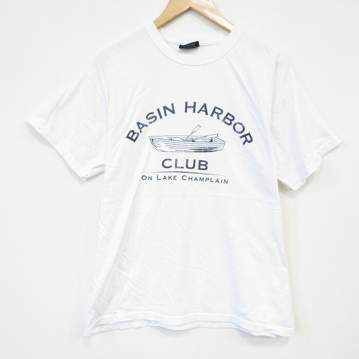 乐天商城 - 【中古】古着 MVスポーツ 半袖Tシャツ メンズ カヌー コットン クルーネック 丸首 白 ホワイト Lサイズ 中古 | 春夏 夏物 夏服 メンズファッション カットソー ティーシャツ ティシャツ メンズTシャツ 半袖Tシャツ 半袖ティーシャツ カジュアルTシャツ おしゃれ