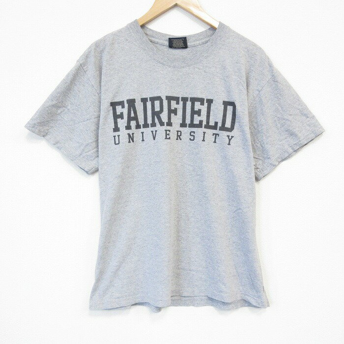 【中古】古着 MVスポーツ 半袖Tシャツ メンズ フェアフィールド クルーネック 丸首 グレー 霜降り Lサイズ 中古 | 春夏 夏物 夏服 メンズファッション カットソー ティーシャツ ティシャツ メンズTシャツ 半袖Tシャツ 半袖ティーシャツ カジュアルTシャツ おしゃ