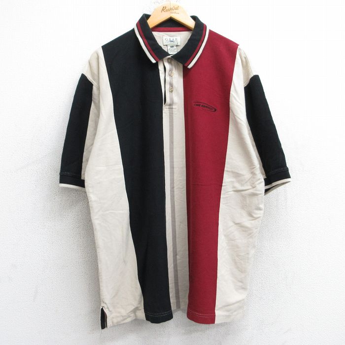 樂天商城 - 【中古】古着 半袖 ポロシャツ メンズ 90年代 90s CMS ENERGY 大きいサイズ 2L LL ビッグシルエット ゆったり ビッグサイズ オーバーサイズ コットン USA製 アメリカ製 ベージュ他 カーキ XLサイズ 中古 トップス | 春夏 春物 春服 夏物 夏服 カジュアルシャツ メ