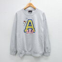 【中古】古着 長袖スウェット メンズ 00年代 00s ピーナッツ スヌーピー SNOOPY ACE クルーネック 丸首 薄グレー 霜降り 【spe】 Lサイズ 中古 スエット トレーナー トップス | 春夏 春物 春服 秋冬 秋物 秋服 メンズファッション カジュアル おしゃれ ファッショ