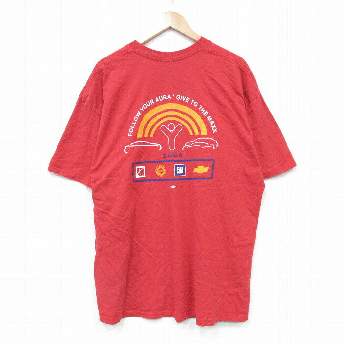 Rakuten - 【中古】古着 00s Tシャツ メンズ XLサイズ 赤 FOLLOW USA製 コットン 半袖 クルーネック ビッグシルエット アメカジ ストリート ヴィンテージ 25sep06 5OF