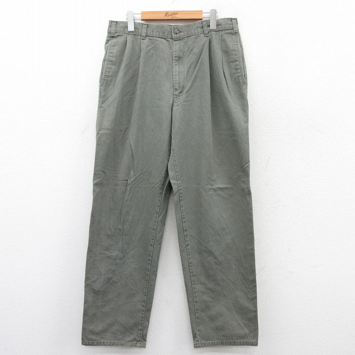 【中古】古着 ドッカーズパンツ メンズ 90年代 90s コットン USA製 アメリカ製 グレー系 W34 中古 ボトムス ロング | 春夏 春物 春服 秋冬 秋物 秋服 長ズボン カジュアル メンズファッション ファッション おしゃれ