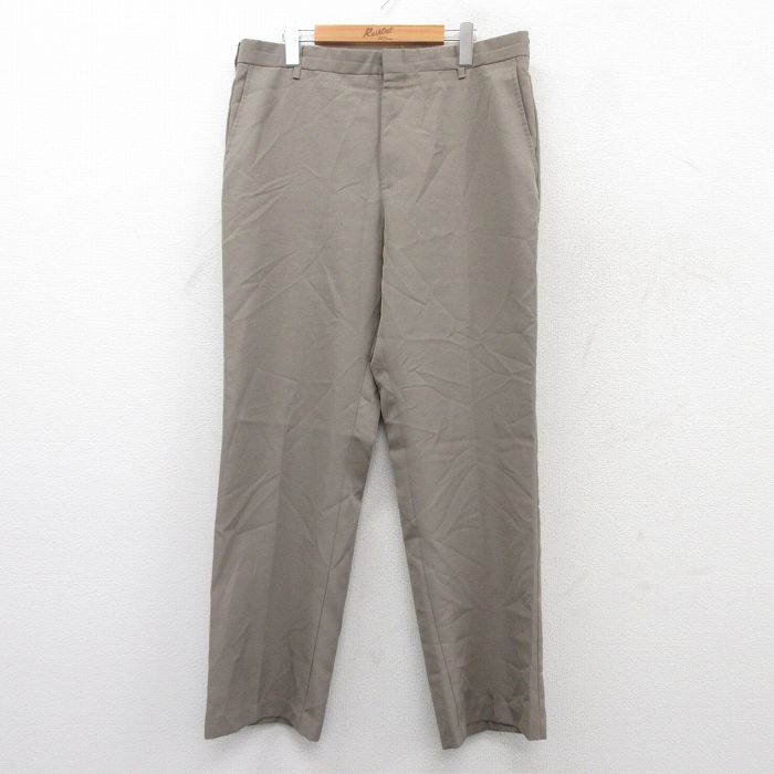 【中古】古着 スラックスパンツ メンズ ベージュ カーキ W36 中古...(4.0)