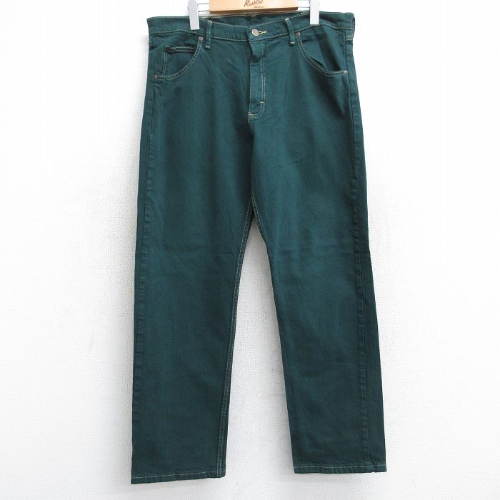 樂天商城 - 【中古】古着 ラングラー Wrangler ジーンズ メンズ 濃緑 グリーン デニム W37 中古 ボトムス ジーパン Gパン ロングパンツ | 春夏 春物 春服 秋冬 秋物 秋服 長ズボン カジュアル メンズファッション ファッション おしゃれ