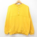 【中古】古着 長袖スウェット メンズ 80年代 80s 無地 ヘンリーネック USA製 アメリカ製 黄 イエロー Mサイズ 中古 スエット トレーナー トップス...