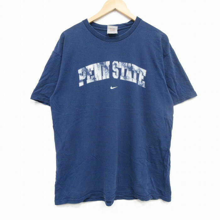 【中古】古着 ナイキ NIKE 半袖 ビンテージ ヴィンテージTシャツ メンズ 00年代 00s PENN コットン クルーネック 丸首 紺 ネイビー XLサイズ 中古 | 春夏 夏物 夏服 ヴィンテージTシャツ メンズファッション カットソー ティーシャツ ティシャツ メンズTシャツ 半(4.0)