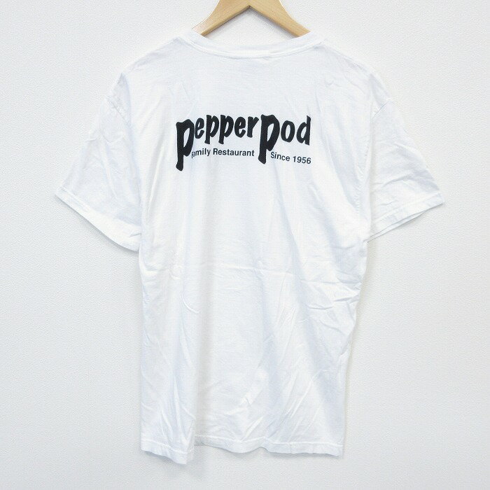 【中古】古着 ヘインズ Hanes 半袖 ビンテージ ヴィンテージTシャツ メンズ 00年代 00s Pepper Pod コットン クルーネック 丸首 白 ホワイト Lサイズ 中古 | 春夏 夏物 夏服 ヴィンテージTシャツ メンズファッション カットソー ティーシャツ ティシャツ メンズT