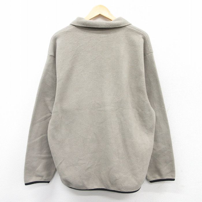 【中古】古着 EMS 長袖 ハーフジップ フリースジャケット メンズ 90年代 90s ワンポイントロゴ USA製 アメリカ製 薄ベージュ カーキ 【spe】 Lサイズ 中古 アウター | 秋冬 秋物 秋服 冬物 冬服 カジュアル メンズファッション ファッション おしゃれ カジュアル