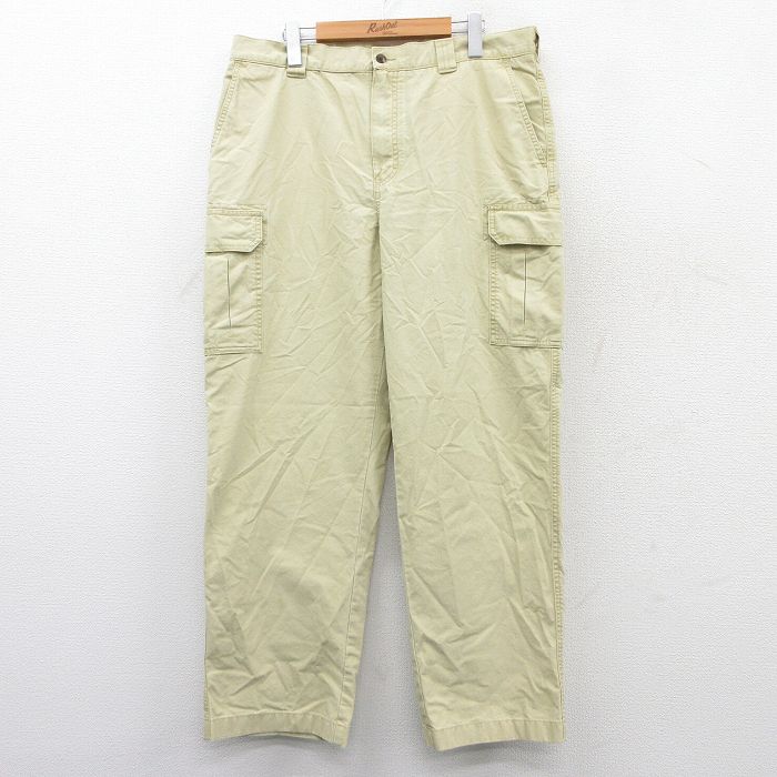 【中古】古着 エルエルビーン LLBEAN カーゴパンツ メンズ 00年代 00s コットン ベージュ カーキ W36 中古 ボトムス ロング | 春夏 春物 春服 秋冬 秋物 秋服 長ズボン カジュアル メンズファッション ファッション おしゃれ