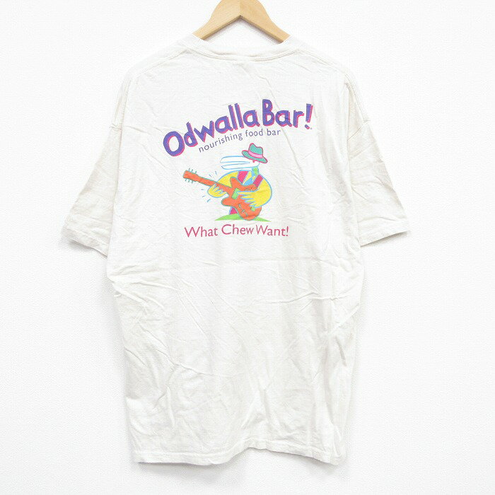 樂天商城 - 【中古】古着 ヘインズ Hanes 半袖 ビンテージ ヴィンテージTシャツ メンズ 00年代 00s ギター 大きいサイズ 2L LL ビッグシルエット ゆったり ビッグサイズ オーバーサイズ コットン クルーネック 丸首 生成り XLサイズ 中古 | 春夏 夏物 夏服 ヴィンテージTシャ