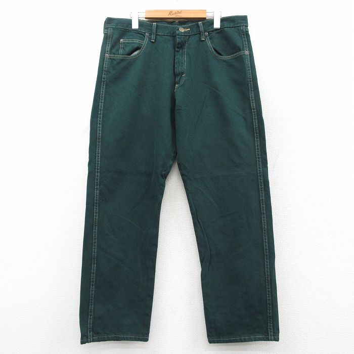 乐天商城 - 【中古】古着 ラングラー Wrangler ジーンズ メンズ コットン 緑 グリーン デニム W36 中古 ボトムス ジーパン Gパン ロングパンツ | 春夏 春物 春服 秋冬 秋物 秋服 長ズボン カジュアル メンズファッション ファッション おしゃれ