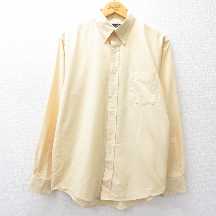 Rakuten - 【中古】古着 ランズエンド 00s 長袖シャツ メンズ Lサイズ ボタンダウン 黄 カジュアルシャツ アメカジ ヴィンテージ 25sep18 5OF
