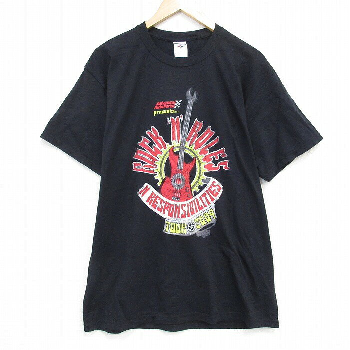 Rakuten - 【中古】古着 ジャージーズ 半袖 ビンテージ ヴィンテージTシャツ メンズ 00年代 00s ギター コットン クルーネック 丸首 黒 ブラック Lサイズ 中古 | 春夏 夏物 夏服 ヴィンテージTシャツ メンズファッション カットソー ティーシャツ ティシャツ メンズTシャツ