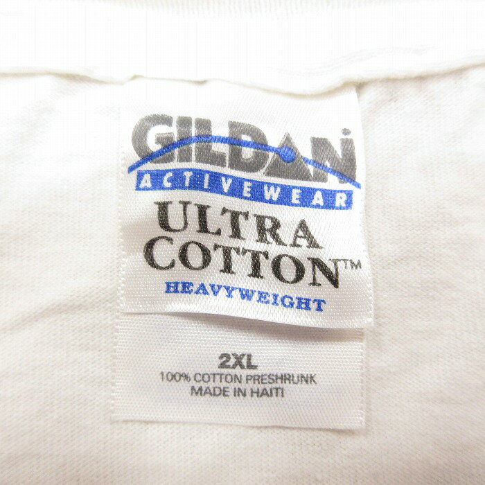 【中古】古着 半袖 ビンテージ ヴィンテージTシャツ メンズ 00年代 00s キスミー 大きいサイズ 2L LL ビッグシルエット ゆったり ビッグサイズ オーバーサイズ コットン クルーネック 丸首 白 ホワイト XLサイズ 中古 | 春夏 夏物 夏服 ヴィンテージTシャツ メン 5OF