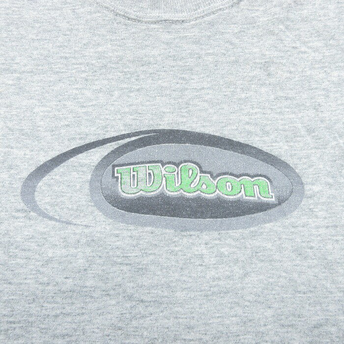 【中古】古着 ウィルソン 半袖 ビンテージ ヴィンテージTシャツ メンズ 90年代 90s ビッグロゴ 大きいサイズ 2L LL ビッグシルエット ゆったり ビッグサイズ オーバーサイズ クルーネック 丸首 USA製 アメリカ製 グレー他 XLサイズ 中古 | 春夏 夏物 夏服 ヴィン