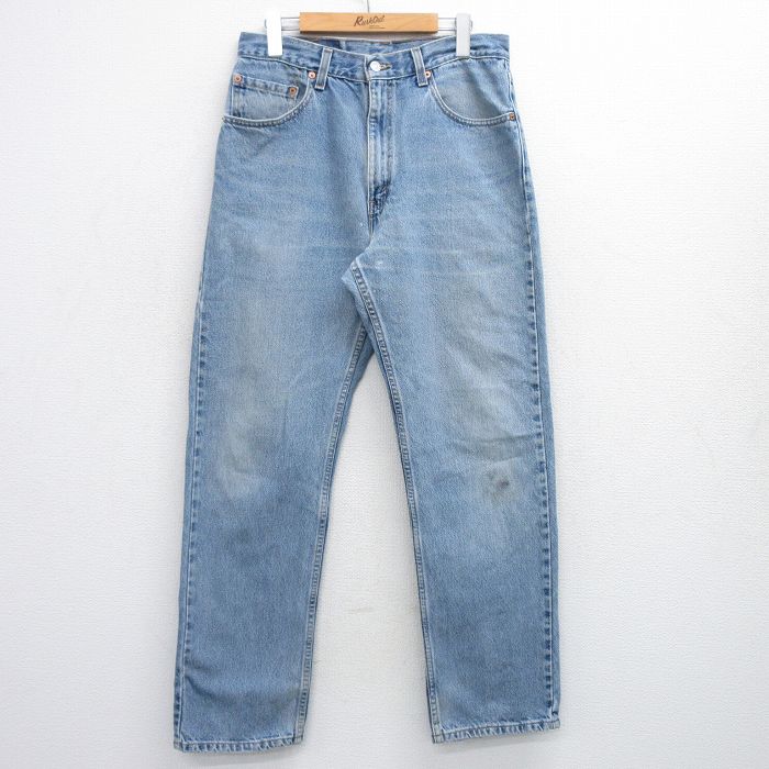 樂天商城 - 【中古】古着 ジーンズ リーバイス Levis 505 メンズ 90年代 90s ヒゲ コットン USA製 アメリカ製 薄紺 ネイビー デニム 【spe】 W32 中古 ボトムス ジーパン Gパン ロングパンツ | 春夏 春物 春服 秋冬 秋物 秋服 長ズボン カジュアル メンズファッション ファッ