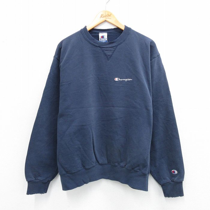 【中古】古着 チャンピオン champion 長袖スウェット メンズ 90年代 90s ワンポイントロゴ クルーネッ..
